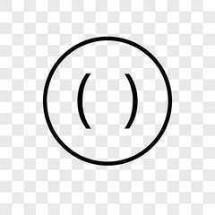parenthesis icons isolated on transparent background. Modern and editable parenthesis icon. Simple icon vector illustration.