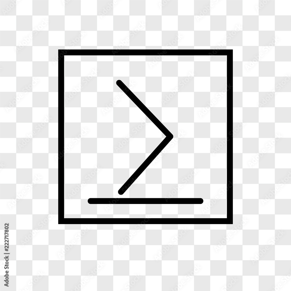 Poster is greater than or equal to icons isolated on transparent background. modern and editable is greater