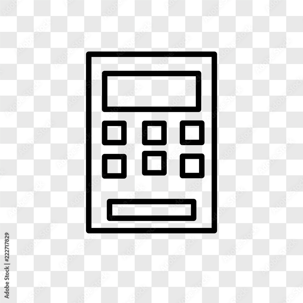 Poster calculator icons isolated on transparent background. modern and editable calculator icon. simple ico