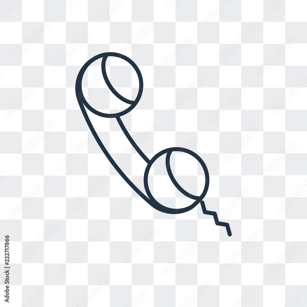 Poster telephone receiver icon isolated on transparent background. modern and editable telephone receiver i