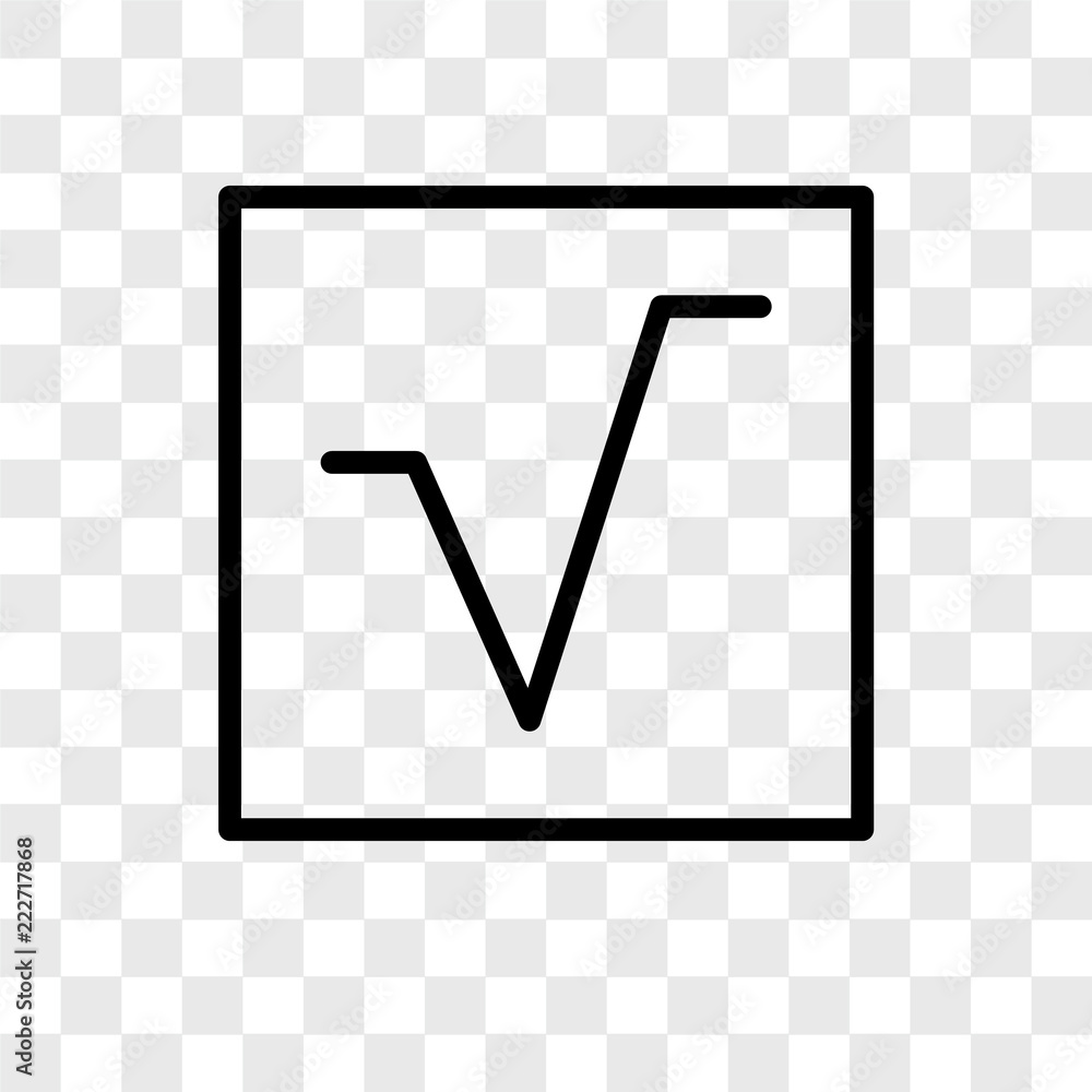 Poster square root icons isolated on transparent background. modern and editable square root icon. simple i
