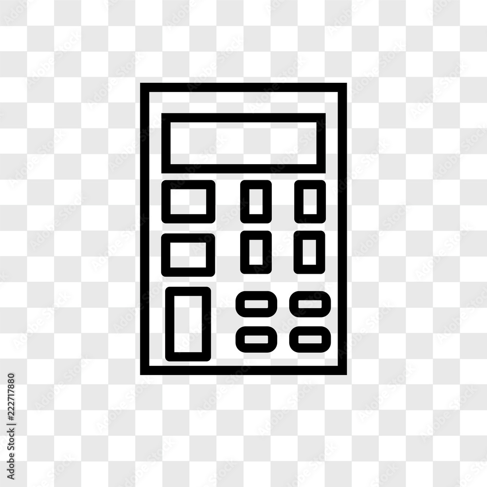 Poster calculator icons isolated on transparent background. modern and editable calculator icon. simple ico