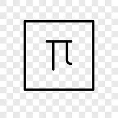 pi icons isolated on transparent background. Modern and editable pi icon. Simple icon vector illustration.