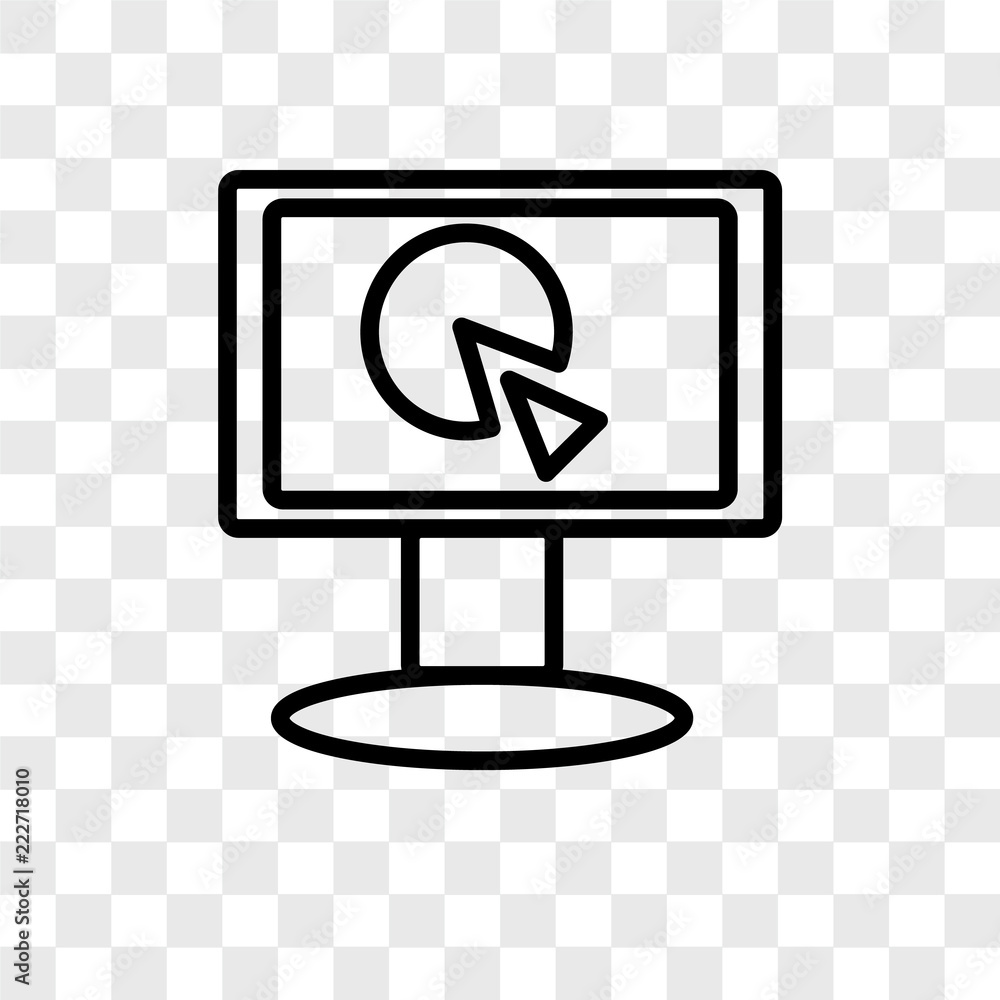 Poster monitor icons isolated on transparent background. modern and editable monitor icon. simple icon vect