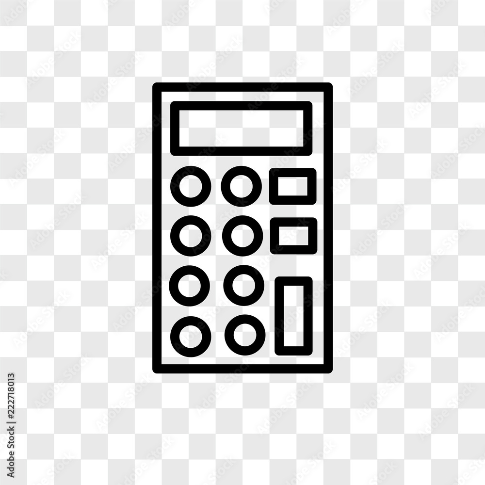 Poster calculator icons isolated on transparent background. modern and editable calculator icon. simple ico