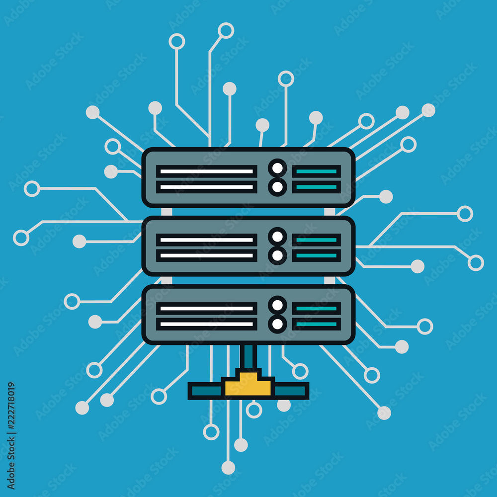 Aufkleber server data center with circuit
