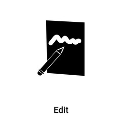 Edit icon vector isolated on white background, logo concept of Edit sign on transparent background, black filled symbol