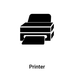 Printer icon vector isolated on white background, logo concept of Printer sign on transparent background, black filled symbol