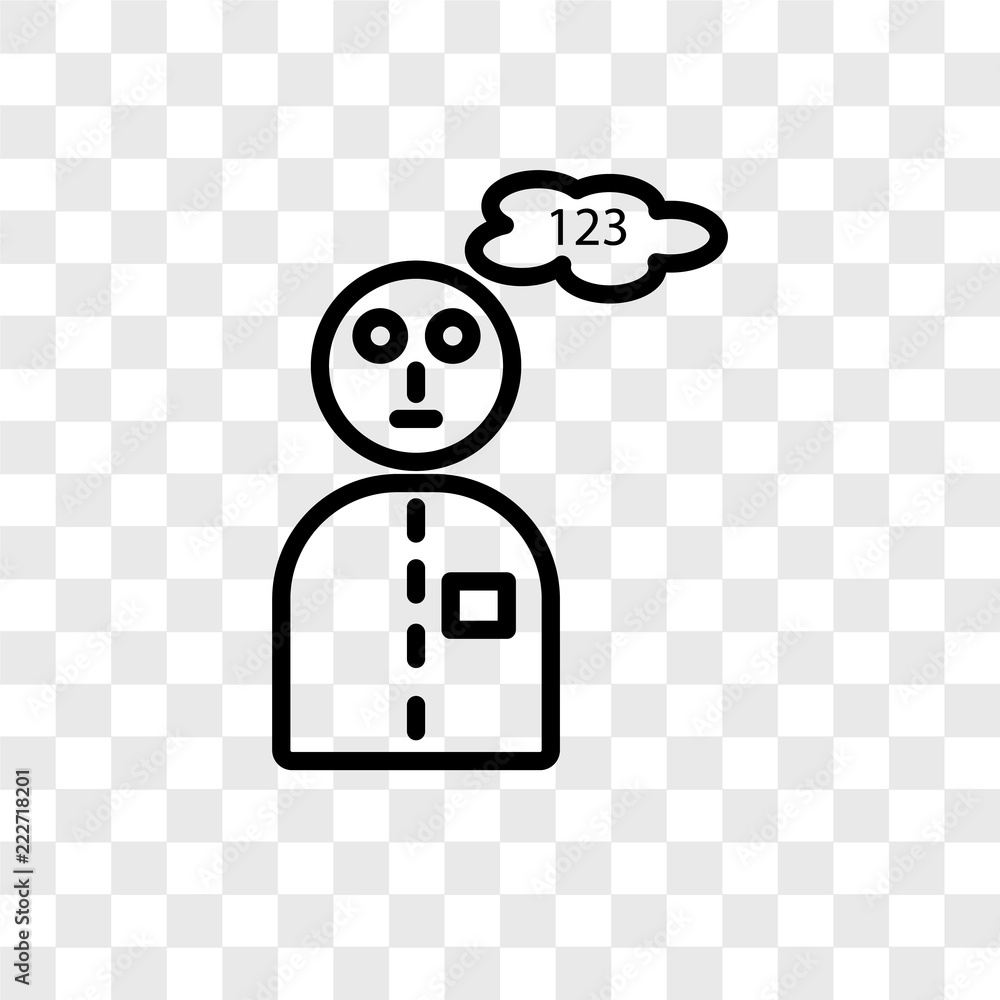 Poster mathematician icons isolated on transparent background. modern and editable mathematician icon. simp