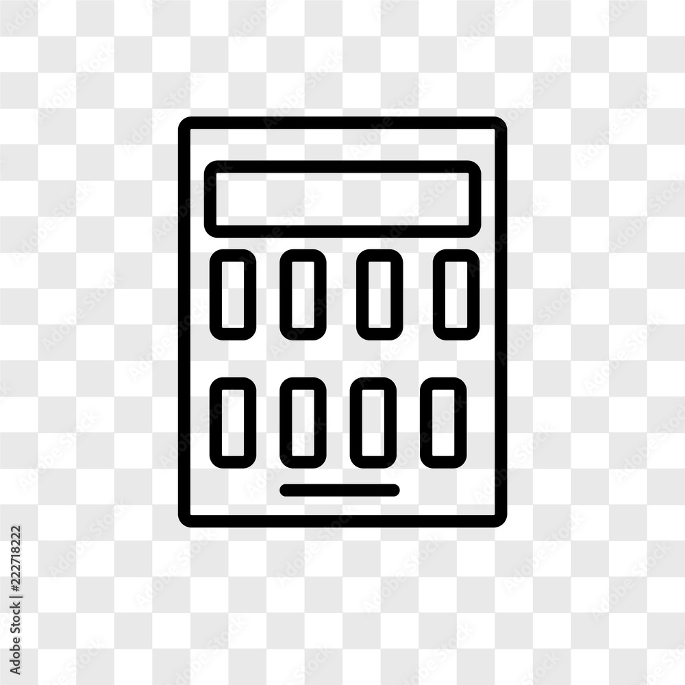 Poster calculator icons isolated on transparent background. modern and editable calculator icon. simple ico