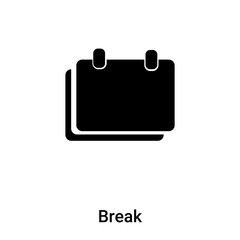 Break icon vector isolated on white background, logo concept of Break sign on transparent background, black filled symbol