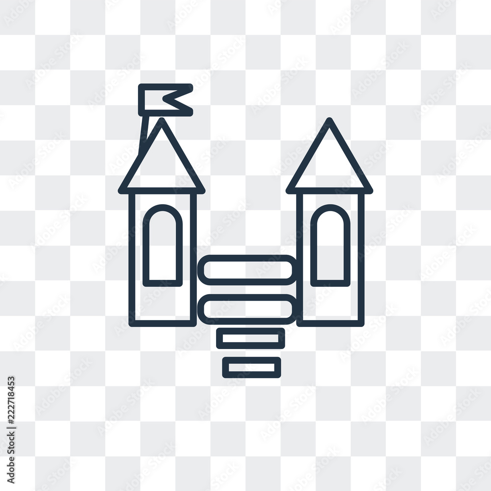 Poster bouncy castle icon isolated on transparent background. modern and editable bouncy castle icon. simpl