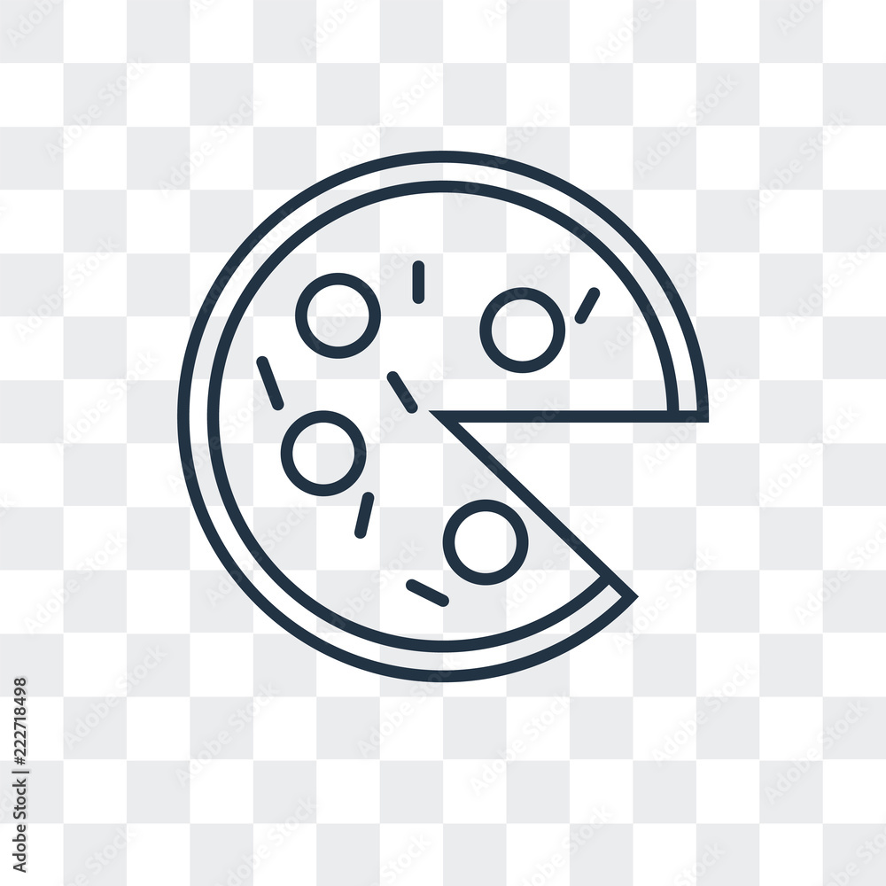 Poster pizza icon isolated on transparent background. modern and editable pizza icon. simple icons vector i