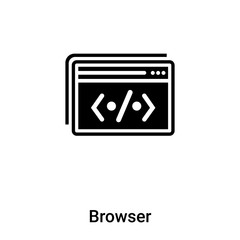 Browser icon vector isolated on white background, logo concept of Browser sign on transparent background, black filled symbol
