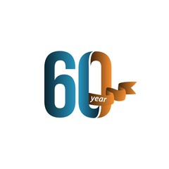 60 Year Anniversary Vector Template Design Illustration