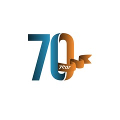 70 Year Anniversary Vector Template Design Illustration