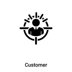 Customer icon vector isolated on white background, logo concept of Customer sign on transparent background, black filled symbol