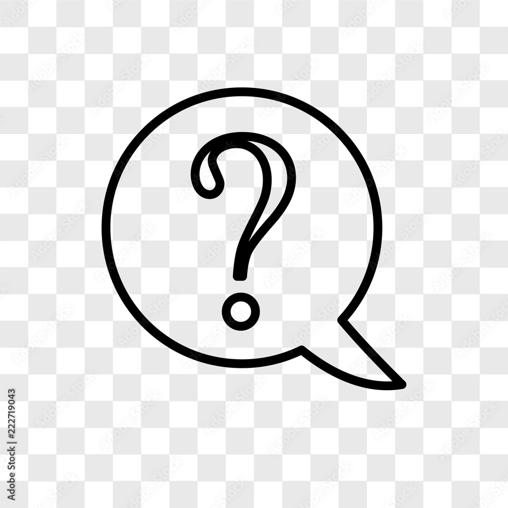 Poster question icons isolated on transparent background. modern and editable question icon. simple icon ve