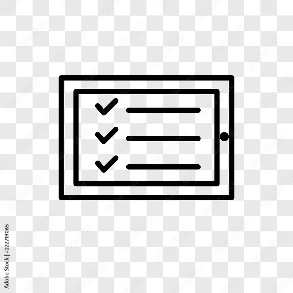 Poster checklist icons isolated on transparent background. modern and editable checklist icon. simple icon 