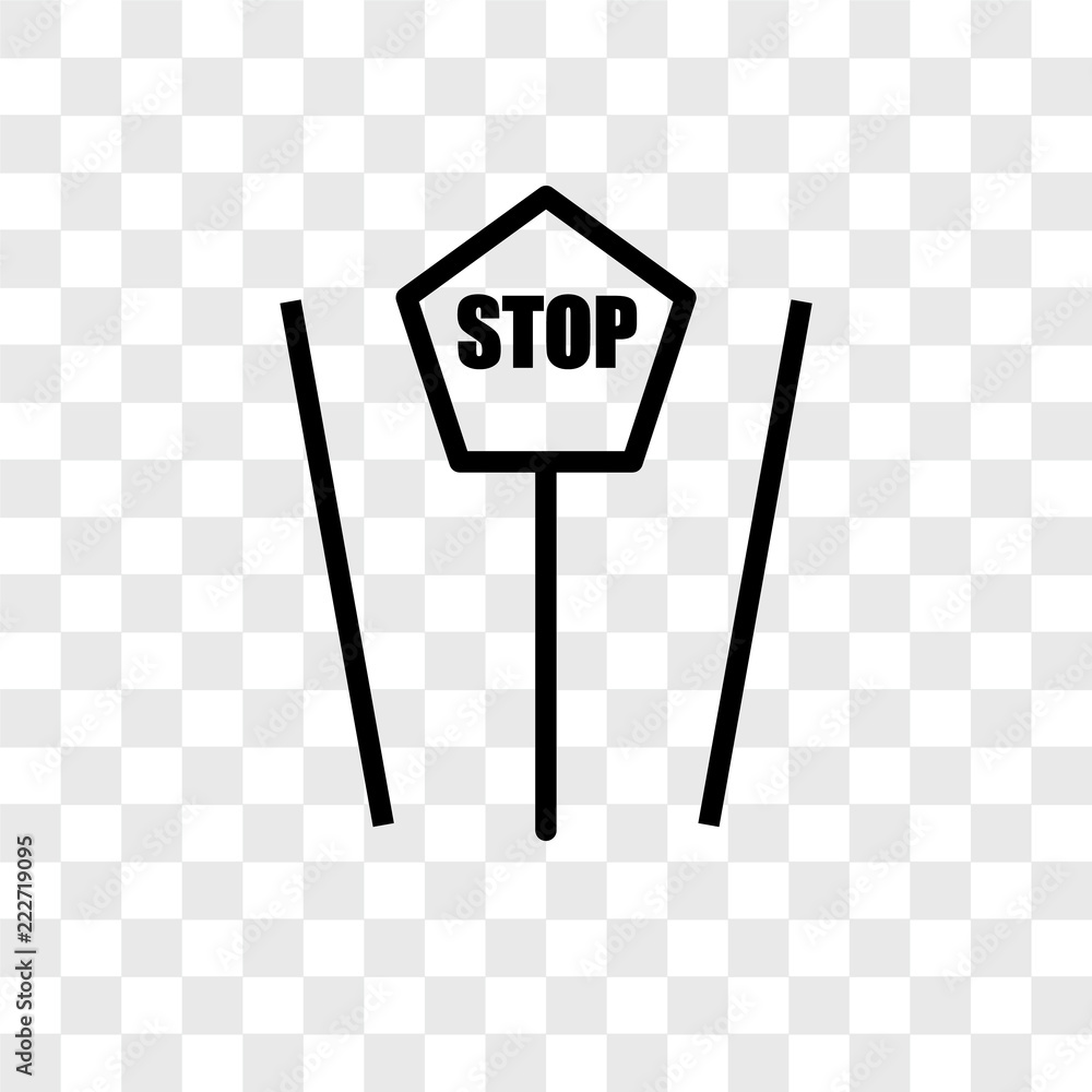 Poster stop icons isolated on transparent background. modern and editable stop icon. simple icon vector ill