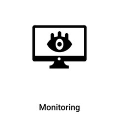 Monitoring icon vector isolated on white background, logo concept of Monitoring sign on transparent background, black filled symbol