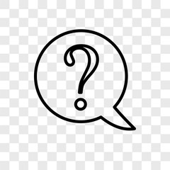 question icons isolated on transparent background. Modern and editable question icon. Simple icon vector illustration.