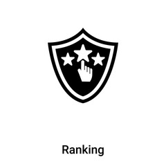 Fototapeta premium Ranking icon vector isolated on white background, logo concept of Ranking sign on transparent background, black filled symbol