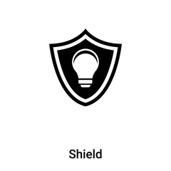 Shield icon vector isolated on white background, logo concept of Shield sign on transparent background, black filled symbol