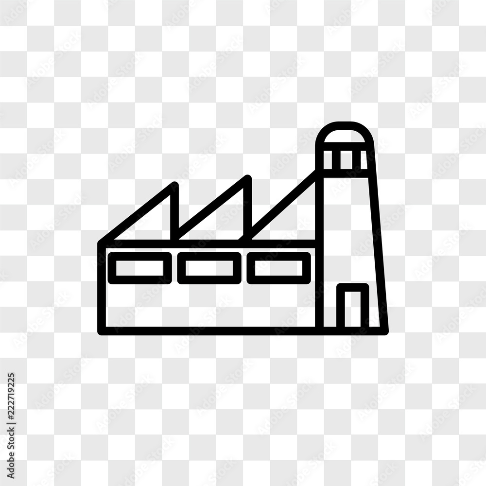 Poster factory icons isolated on transparent background. modern and editable factory icon. simple icon vect