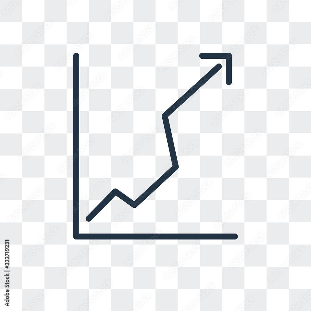 Poster line chart vector icon isolated on transparent background, line chart logo design