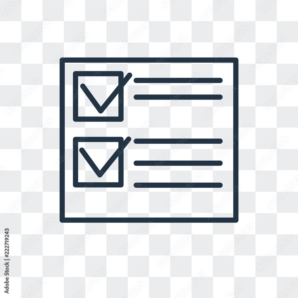 Poster checked icon isolated on transparent background. modern and editable checked icon. simple icons vect