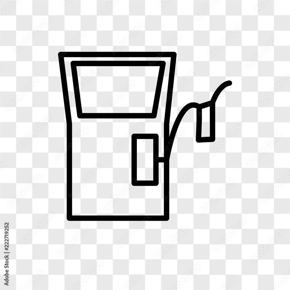 Poster gas station icons isolated on transparent background. modern and editable gas station icon. simple i