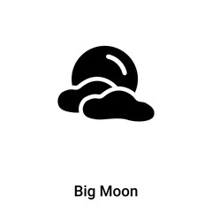 Big Moon icon vector isolated on white background, logo concept of Big Moon sign on transparent background, black filled symbol