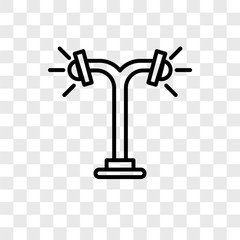 street lamp icons isolated on transparent background. Modern and editable street lamp icon. Simple icon vector illustration.