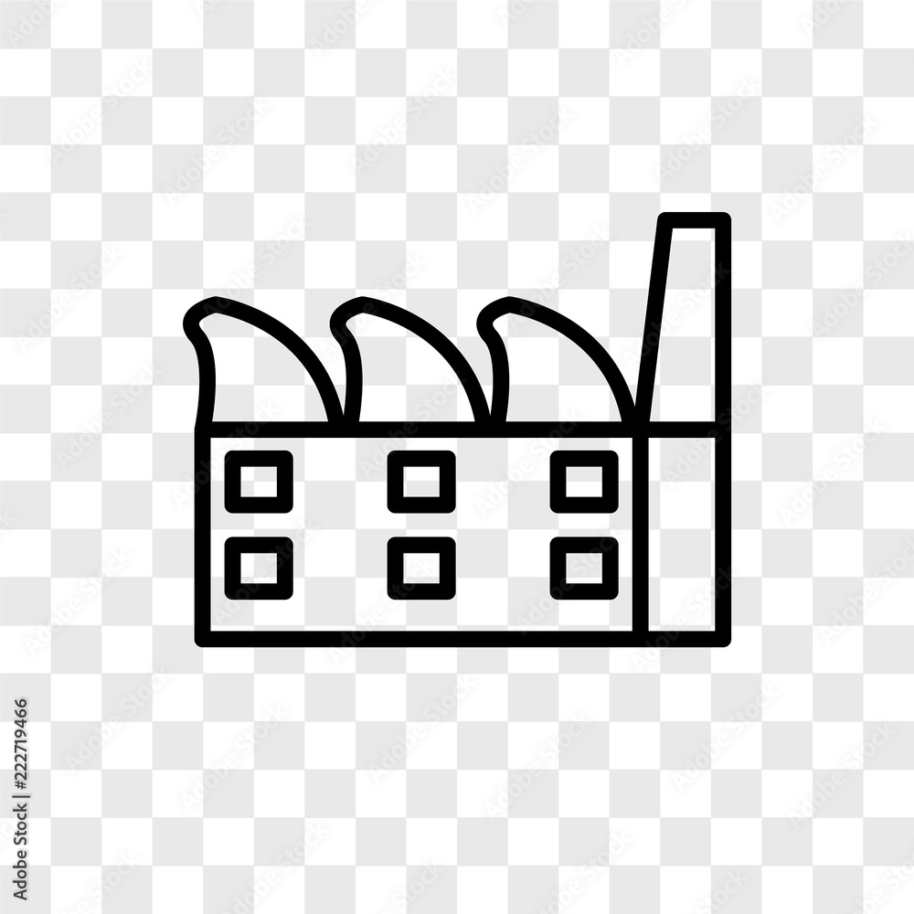 Poster factory icons isolated on transparent background. modern and editable factory icon. simple icon vect