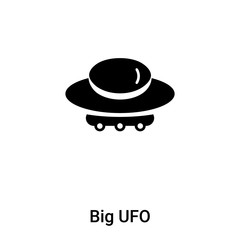 Big UFO icon vector isolated on white background, logo concept of Big UFO sign on transparent background, black filled symbol
