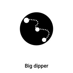 Big dipper icon vector isolated on white background, logo concept of Big dipper sign on transparent background, black filled symbol