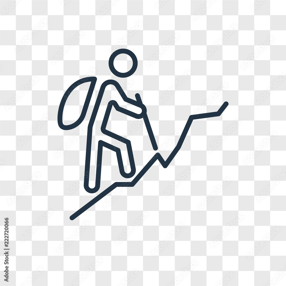Poster hiking icons isolated on transparent background. modern and editable hiking icon. simple icon vector