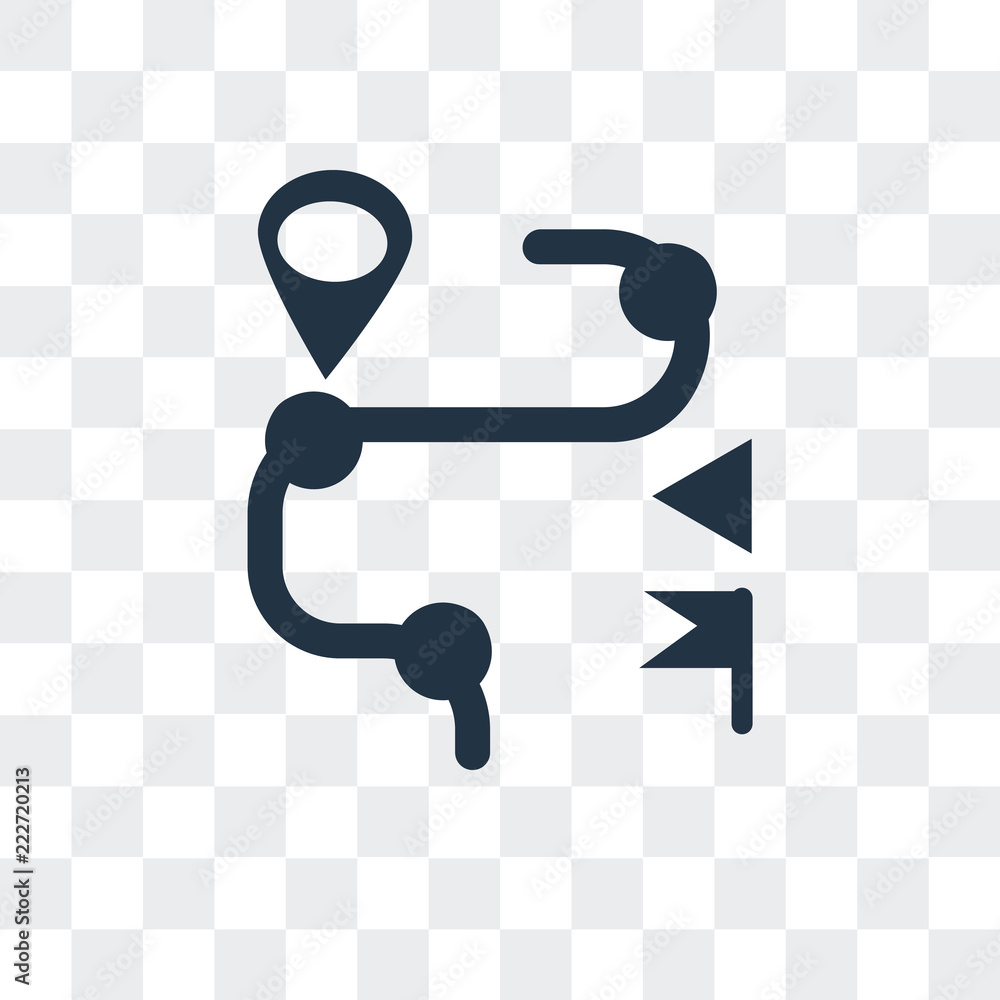 Aufkleber route icon isolated on transparent background. modern and editable route icon. simple icons vector i