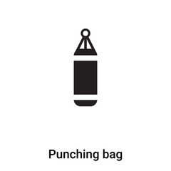 Punching bag icon vector isolated on white background, logo concept of Punching bag sign on transparent background, black filled symbol