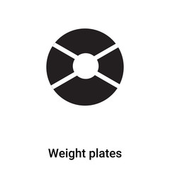 Weight plates icon vector isolated on white background, logo concept of Weight plates sign on transparent background, black filled symbol