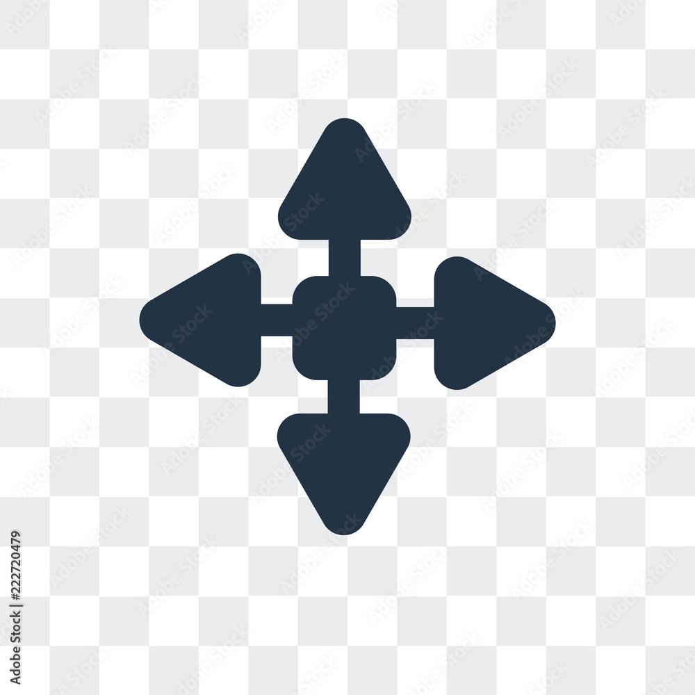 Poster move icon isolated on transparent background. modern and editable move icon. simple icons vector ill