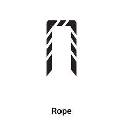 Rope icon vector isolated on white background, logo concept of Rope sign on transparent background, black filled symbol