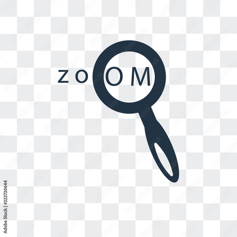 Poster zoom in icon isolated on transparent background. modern and editable zoom in icon. simple icons vect