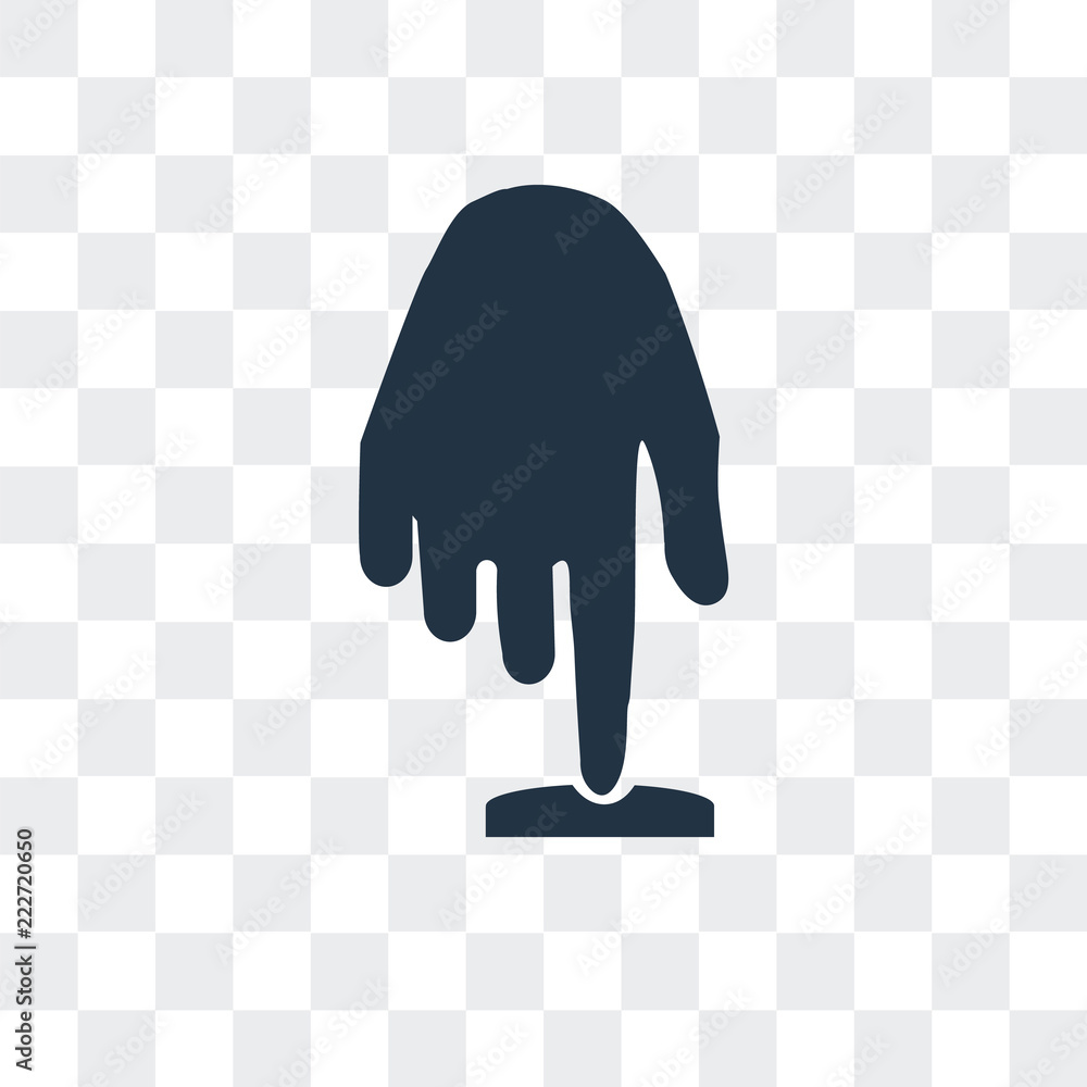 Poster hand move icon isolated on transparent background. modern and editable hand move icon. simple icons 