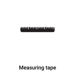 Measuring tape icon vector isolated on white background, logo concept of Measuring tape sign on transparent background, black filled symbol