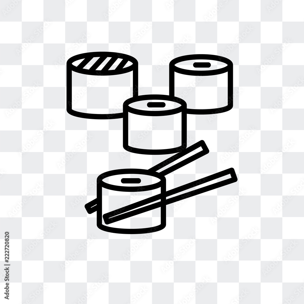 Poster sushi icon isolated on transparent background. modern and editable sushi icon. simple icons vector i