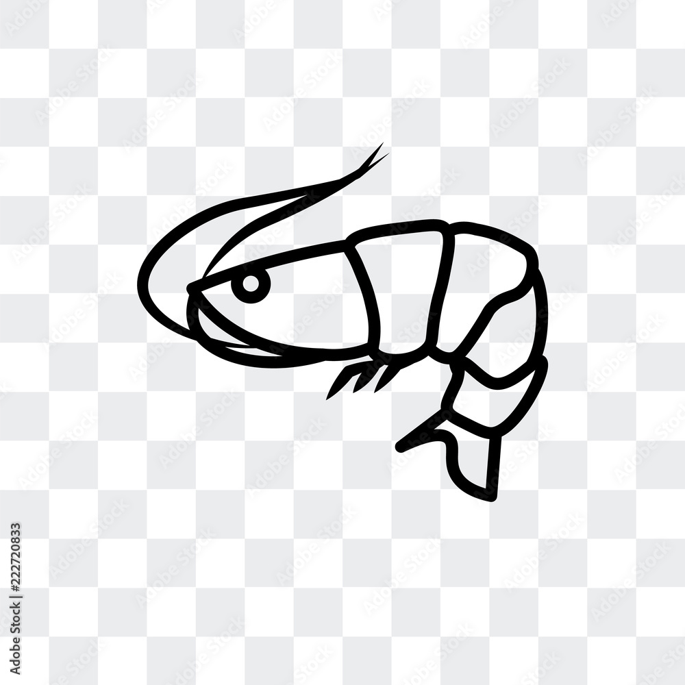 Poster shrimp icon isolated on transparent background. modern and editable shrimp icon. simple icons vector