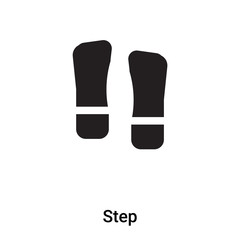 Step icon vector isolated on white background, logo concept of Step sign on transparent background, black filled symbol
