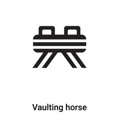 Vaulting horse icon vector isolated on white background, logo concept of Vaulting horse sign on transparent background, black filled symbol